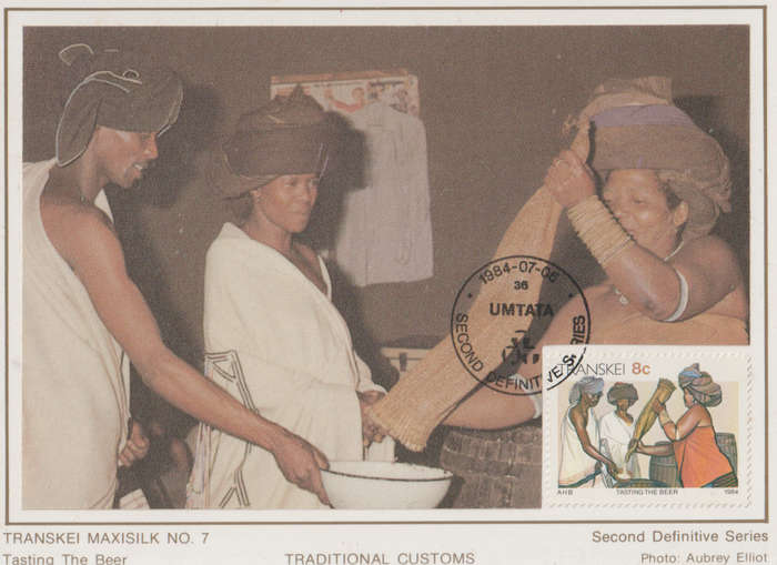 MINT SILK POST CARD/MAXI CARD TRANSKEI SA LIGHT MARKS