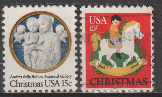 USA 1978 Christmas stamps ULH SG 1741/2