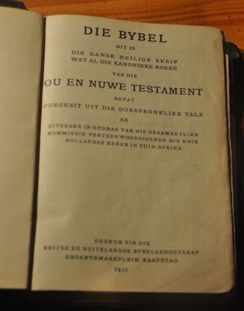 DIE BYBEL - (DIE BYBEL IN AFRIKAANS) 1937 EDITION - rare collectible
