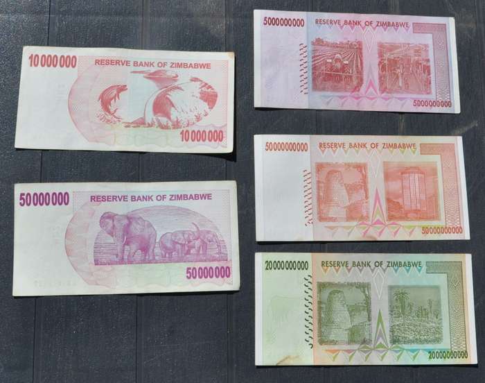 ZIMBABWE Lucrative collection of banknotes - Million & Billion denominations 2008