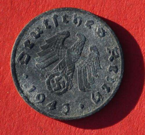 DEUTSCHES REICH - 1 REICHSPFENNIG 1943 ? - Rare German 100% Zinc Coin TOP NUMISMATIC COLLECTIBLE