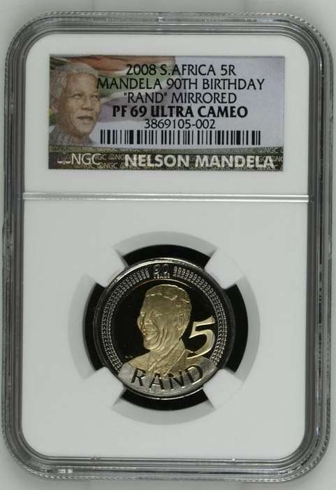 *** 2ND FINEST IN MIRRORED - ONLY 4 BETTER *** Mandela 90th Birthday Proof R5 - NGC PF69 Ultra Cameo