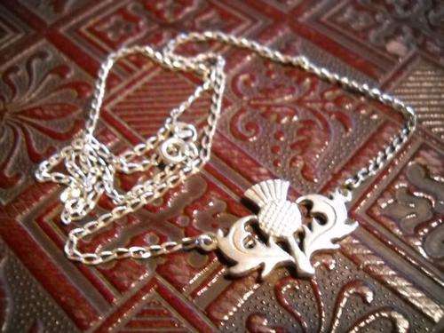 Vintage Silver Scottish Thistle Necklace ~ by Malcolm Gray or ORTAK