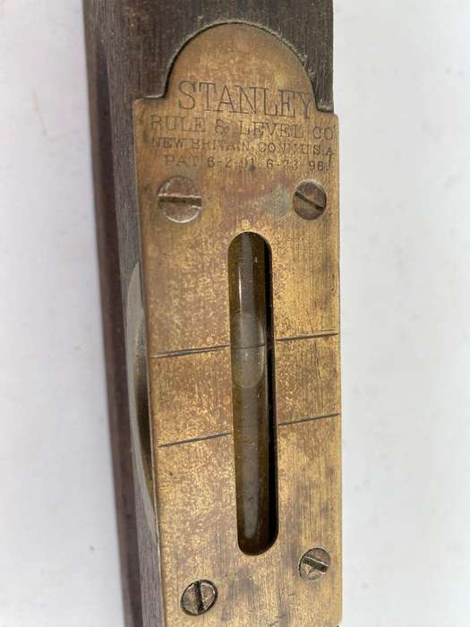 Stanley Rule & Level Comp New Britain USA. - 16 inch  Wood and Brass Spirit Level.