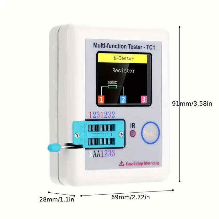 Multimeter Transistor Tester Diode Triple Conductor Capacitor Resistor Detector LCR-TC1 1.8TFT LCD