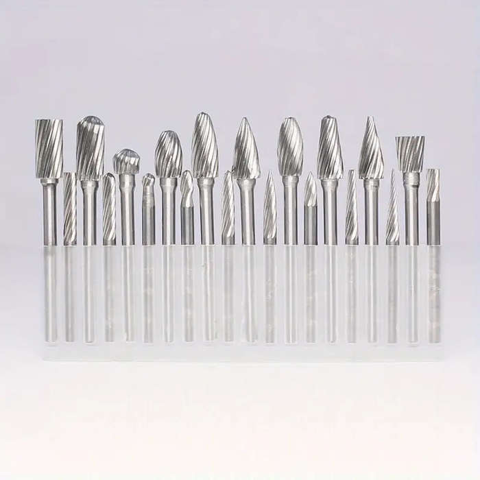 20pcs Rock Carbide Burr Set Compatible With Rotary Tool 2.54/20.32cm Shank Die Grinder Rotary Tool