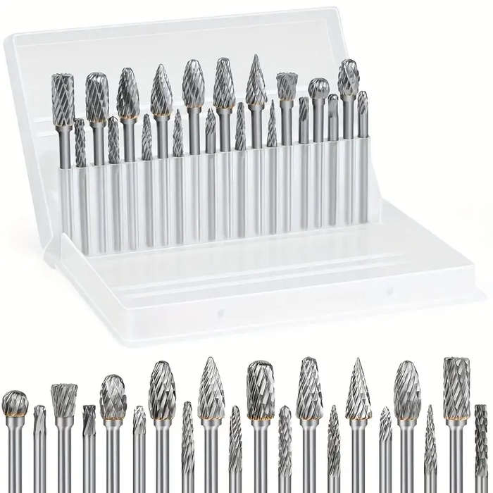 20pcs Rock Carbide Burr Set Compatible With Rotary Tool 2.54/20.32cm Shank Die Grinder Rotary Tool