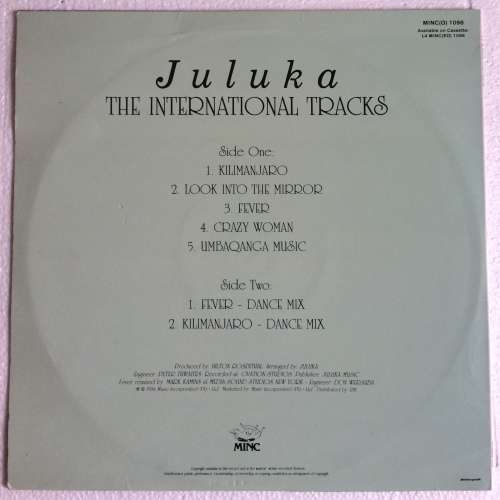 Juluka - The International Tracks  (Vinyl LP) (Cover VG+, LP VG+)