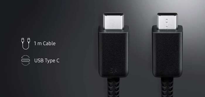 45W USB PD Generic Travel Adapter for Samsung with 5A USB-C to USB-C Charging Cable