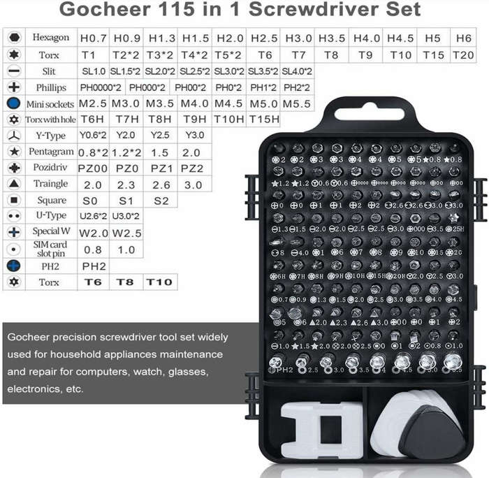 AD-454 Multifunction 115 in 1 Tool screwdriver set