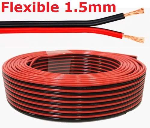 Wire Flexible 1.5mm Diameter Black & Red **IN STOCK**