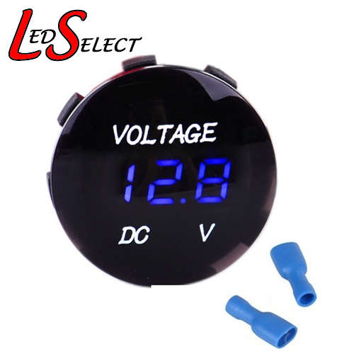 Voltmeter DC 5-30V Round Waterproof Blue 3 Digit Display **LOCAL STOCK**
