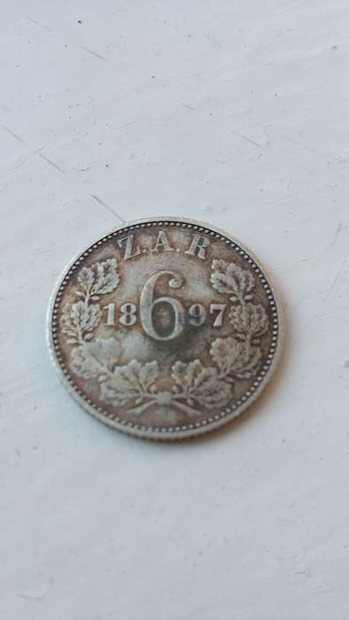 SCARCE!!! 1897 ZAR Sixpence coin