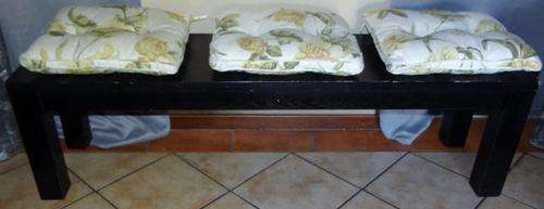 Wooden Bench with pillows