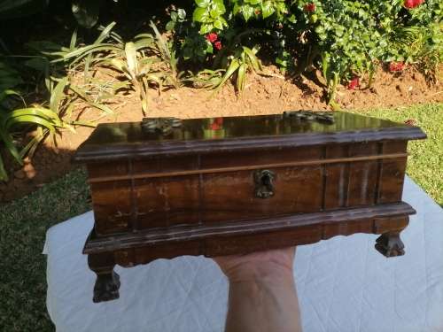 Imbuia Ball & Claw Jewelry Box - With Original Key