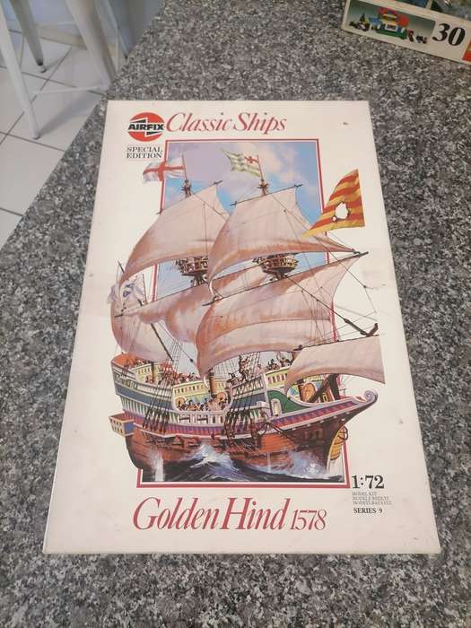 Airfix Golden Hind 1578 Sailing 1/72 Scale Ship Model Kit - 1988 NOT BUILT - COMES WITH BOOKLETS