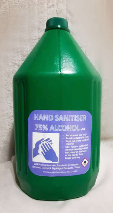 Hand Sanitiser & Surface Disinfectant - Bulk - 75% Alcohol - WHO Formulation - 5 Liters