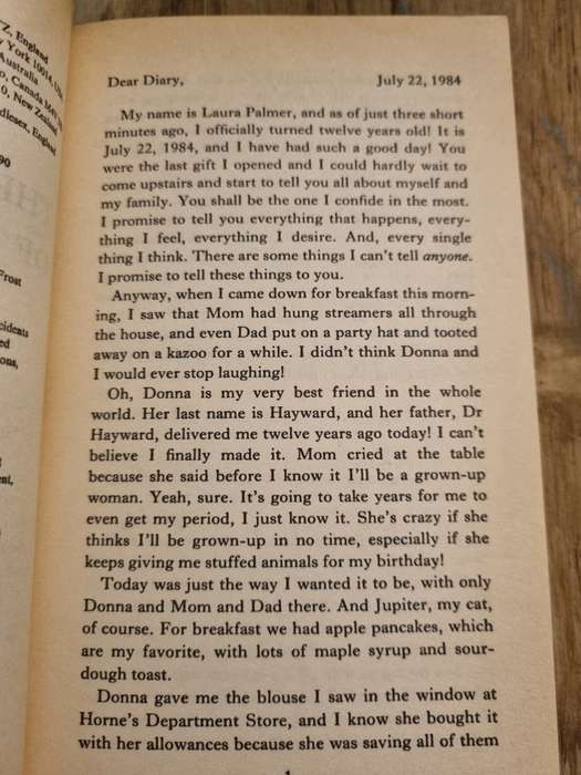 The Secret Diary of Laura Palmer - Twin Peaks!