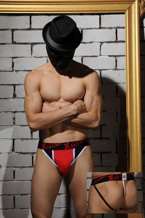 RED/BLACK JOCK STRING  MENS UNDERWEAR