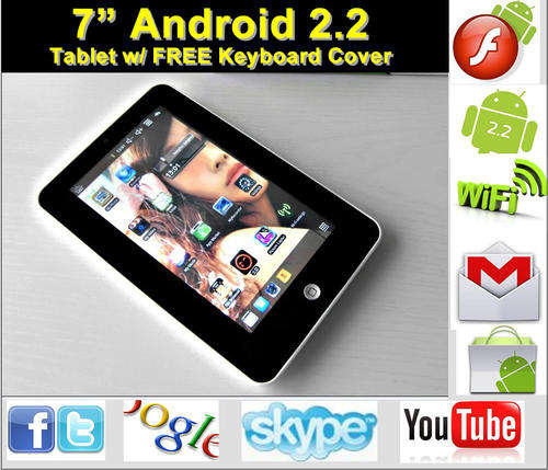 The Hottest Powerful 7 Inch Android 2.2 Tablet PC (FREE KEYBOARD COVER)