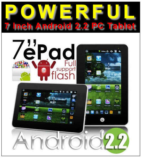 The Hottest Powerful 7 Inch Android 2.2 Tablet PC In Silver