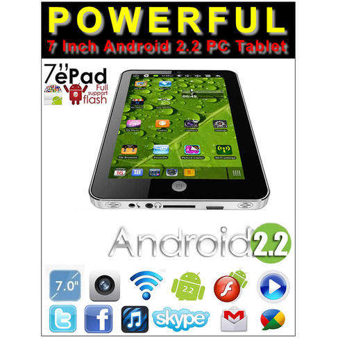 The Hottest Powerful 7 Inch Android 2.2 Tablet PC In Silver