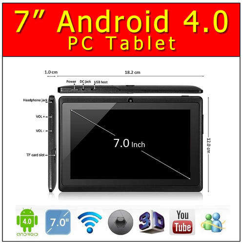 POWERFUL & NEWEST7" Newest Android 4.0 PC Tablet in black - In The Market Today!