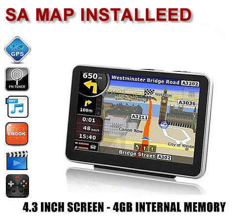 Deluxe Car GPS Navigational System 4.3 Inch, 4GB Internal Memory - EASY TO USE!!!