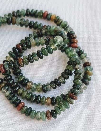 1 Strand  4x2mm / Natural / Indian Agate /  Flat Round  Beads +/- 165pcs (39cm)