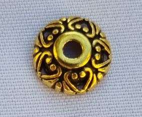 *Clearance Sale *10pc, 9mm  Tibetan Style Antique Gold Tone Bead Caps