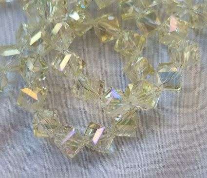 *Clearance Sale*10pc  (8.5mm)  Rhombus/ Yellow  /AB /  Electroplate Glass Beads