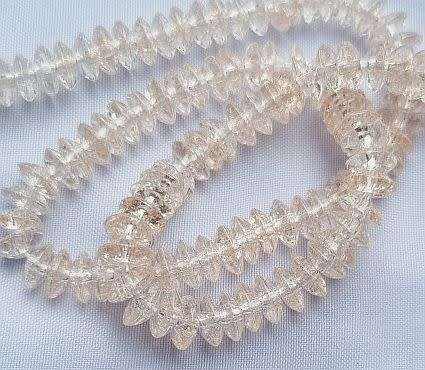 Clearance Sale**  1 Strand   (6x3mm)  Peach /  Crackle / Disc/ Glass Beads (+/- 140pcs)