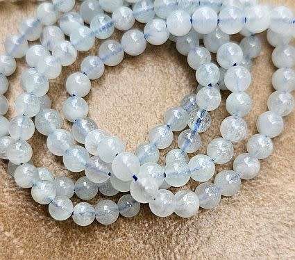 *Clearance Sale*1 Strand x (+/- 4mm)  Grade A / Natural /  Aquamarine / Round  Beads +/- 100