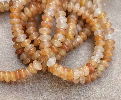 *Clearance Sale*1 Strand  4x2mm / Natural / Red Aventurine /  Flat Round  Beads +/- 155pcs (+/-38cm)
