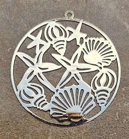 *Clearance Sale*1pc  Ocean / Round / Gold Tone / Brass /   Pendant / 43x40x0.3mm