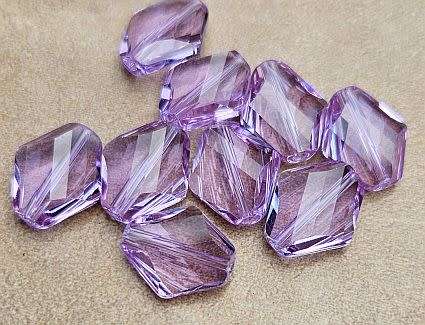 *Clearance Sale*8pc x (14x12mm) Purple / Imitation Crystal / Rhombus Faceted Beads