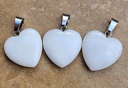 *Clearance Sale*1pc Natural /  White Jade  /  Silver Tone / Heart Shape Pen