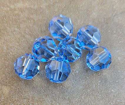 *Clearance Sale*10pc x 10mm Blue  / Round Faceted Beads