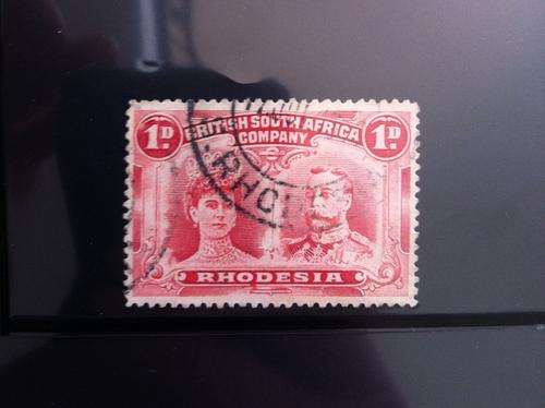 BSAC - 1910 - Double Head 1d Rose Red - 'OD' Flaw - Value R450
