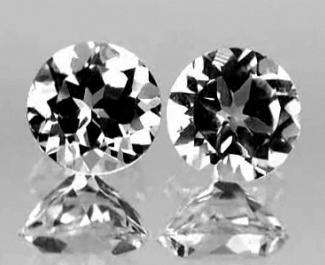 3.20CT/2PCS ROUND CUT NATURAL SPARKLING WHITE TOPAZ