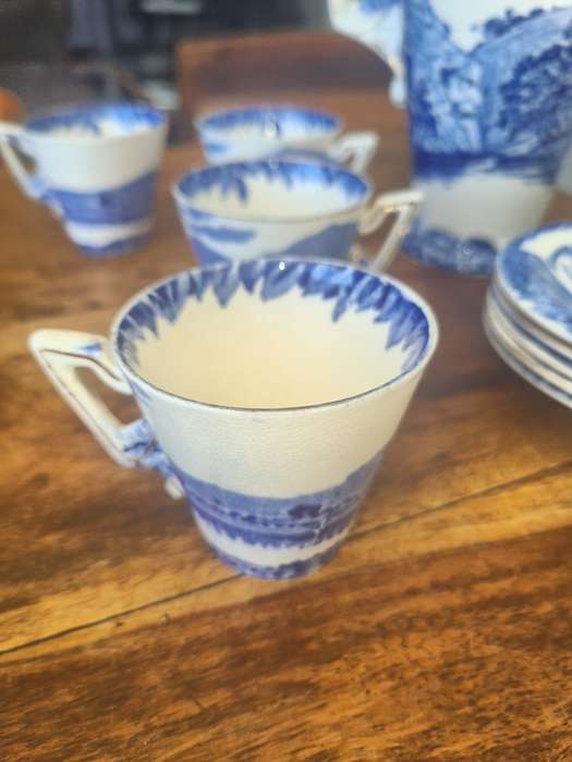 Antique Burleigh Ware English Blue and White 10 pieces