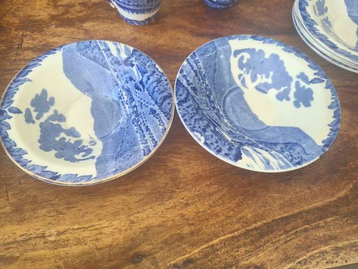 Antique Burleigh Ware English Blue and White 10 pieces
