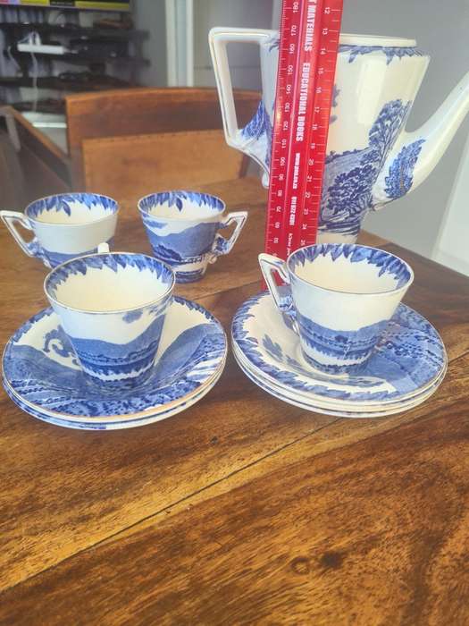 Antique Burleigh Ware English Blue and White 10 pieces