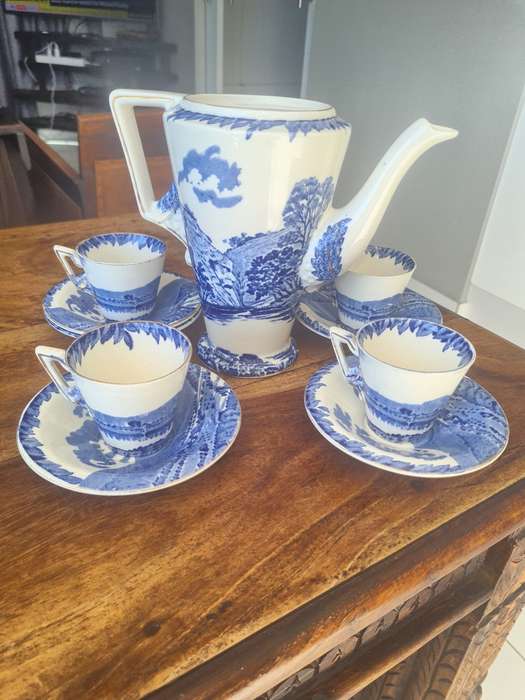 Antique Burleigh Ware English Blue and White 10 pieces