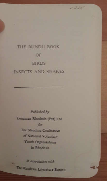 The Bundu Book of Birds, Insects and Snakes of Central Africa. Bundu Book 2