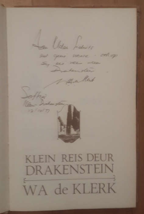 *INSCRIBED BY AUTHOR* Klein Reis Deur Drakenstein (WA de Klerk)