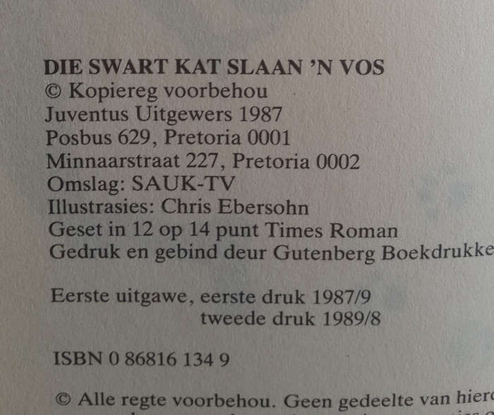 Die Swart Kat Slaan 'n Vos (Chris Sassner)