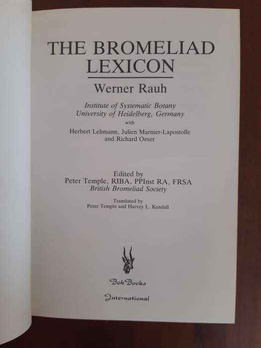 The Bromeliad Lexicon