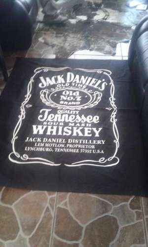 COLLECTORS JACK DANIELS LARGE SIGN ON  COTTON FABRIC_SEE DESCRIPTION