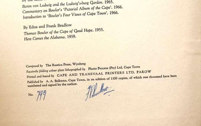 THOMAS BOWLER - HIS LIFE AND WORK by Frank Bradlow (LIMITED & SIGNED)